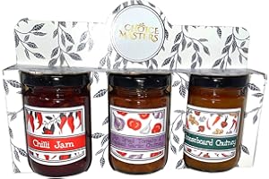 SYNC'T Choice Masters Cheese Lovers Trio Jar Gift Set - Cheeseboard Accompaniment Tea Time Gift Pack - Chilli Jam, Cheeseboard Chutney & Sundried Tomato& Smoked Garlic Chutney