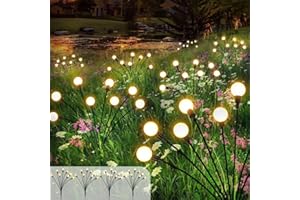 Kizozo Luci Solari da Giardino 4 pezzi 8 LED, Luci da Esterno Giardino, Lampade Solari da Giardino IP65 impermeabili per Esterni, Luci Esterno Energia Solare, Luci Solari da Giardino Decorative