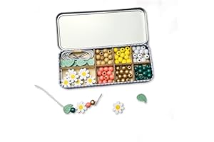 COTTON TWIST Kids Daisy Bracelet Making Craft Kit - Children Creative Beading Jewellery Designing DIY Play Set with Tin - Suitable for 3-8 Years