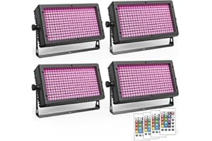 Starlitflow 4PCS 60W RGB Wallwasher avec Télécommande, Barre lumineuse Stroboscope avec 45 Effets de Motif et 13 Dynamiques, Lumière de Scène pour Fête DJ Bars Mariages Éclairage Architectural