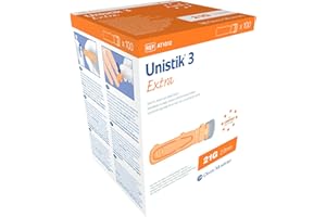 Owen Mumford Unistik 3 Extra Blood Lancelets Größe 21G Kompatibel mit Stechgeräten einschließlich Beurer/Medisana/Accu Check 100 stück