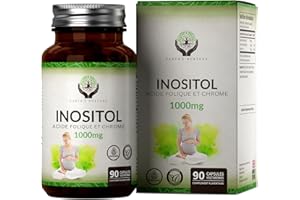 EARTH'S NURTURE EN Inositol | 90 Myo Inositol Gélules - Myo-Inositol 1000 mg avec Chrome et Folate | Soutien Santé des Femmes Acide Folique | Sans OGM Sans Gluten Sans Produit Laitier | Fabriqué au RU