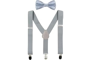 HANERDUN Bretelles pour Enfants Nœud Papillon Ensembles Bretelles Ajustables en Y avec Variété Couleurs pour les Bébé de 1 à 10 Ans