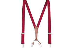 Buyless Fashion Tirantes para hombre - 122 cm correas ajustables 2.54 cm - En Y de Cuero