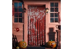 CANCJ Halloween Türvorhang 1x1,65m, Gruseliges Spukhaus-Tuch für Halloween Deko Outdoor & Indoor, Horror Blutiger Türdekoration für Eingang, Fenster, Haus & Party