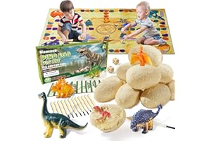 Haozozo Oeuf Dinosaure Jeux Enfant 4 5 6 7 8 9 10 Ans, Dinosaure Jouet Enfant 4-10 Ans Cadeau Garcon Kits Excavation pour Enfants Dinosaur Figurines