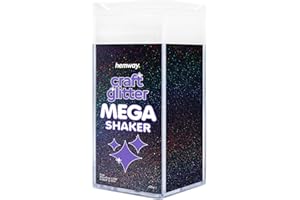 Hemway Glitter MEGA Artigianato Shaker 410g nero olografico Microfine 1/256" .004" 0.1mm polvere poliestere decorazione della resina Tumblers Pittura Arte della tavola di nozze