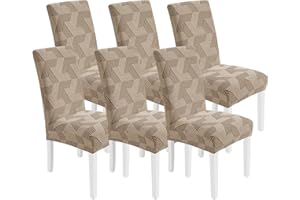 CYCMACO Fundas Sillas De Comedor Pack 6, Fundas Sillas Elástico Universal con Respaldo, Ajustables, Modernas, Duradera, Extraíbles, Lavables, Suave Y Confortable, para Hogar, Caqui