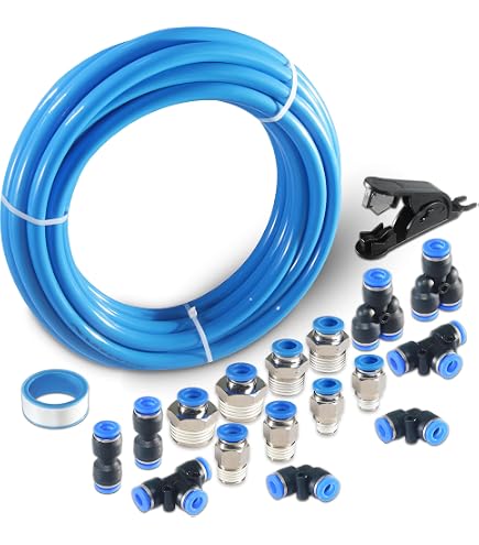 LINTRA Tuyau Pneumatique 8mm Bleu 5m - Tuyau Air Comprimé PU Avec Connecteur