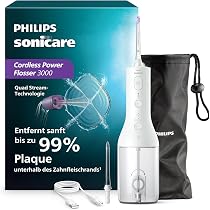 Philips Sonicare kabelloser Power Flosser 3000 Munddusche; Wasser-Flosser für Zähne, Zahnfleisch und Zahnpflege, weiß (Modell HX3826/31) Drogerie & Körperpflege
