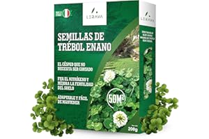 LERAVA® Semillas Trebol - Blanco Enano [200g] - 50m² Fija el Nitrógeno, Mejora la Fertilidad del Suelo - Ideal para Césped y Jardines - Siembra Fácil, Floración Blanca, Resistente a la Sombra Moderada