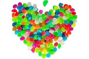 Bodyplus 100 Pcs Glowing Pebble Stones, Colorful Glow in Dark Luminous Cobblestones Glowing Pebble Rock Stones for Home, Garden, Walkway, Aquarium, Fish Tank and Patio