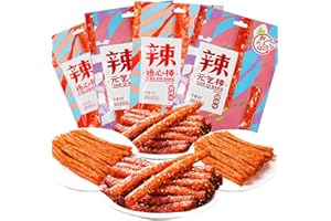 HENJUNU Latiao 4 Pack, Latio Chinese Snack, Würzig Gewürzte & Süß und würzig zwei Geschmacksrichtungen, Chinesische Lebensmittel, Chinesische Würzige Snacks, Klassische Hot Strips fürs Büro, Partys