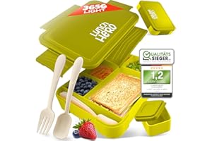 LUNCH HERO LUNCHHERO Bento Lunch Box for Kids - Leak-Proof, Compartmentalized with Cutlery - BPA Free, Perfect for Boys & Girls