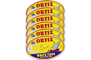 Ortiz Tuna in Olive Oil, 3.95oz Oval Tin 6 Pack | Superior Canned Tuna in Olive Oil | Ortiz White Tuna in Olive Oil [3.95oz/112gr x 6 Tins]