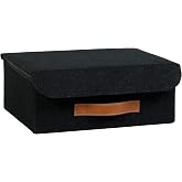 Ocean Home Textile Box with Black Color Jute Cover in Drawer 30 x 23 x 11 cm