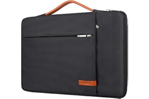 Lacdo 360° Chromebook Pokrowiec na laptopa dla 15 cali New MacBook Air M3 A3114/M2 A2941 2024-2023, 15 cali MacBook Pro A1990 A1707, Dell XPS 15 2022-2020 z kieszenią akcesoriów wodoodporną, Czarny