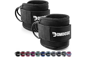 DMOOSE FITNESS DMoose Sangle Cheville Musculation Poulie - Taille unique avec rembourrage de première qualité Ankle Straps pour Sport, Kickback, Entraînement des Fessiers