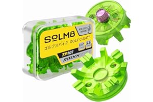 SOLM8- Metal Spikes for Golf Replacement Cleats for Cricket Spike Shoes, Lightweight TPU Cleat with Metal Threading Screw Size ¼ Inch