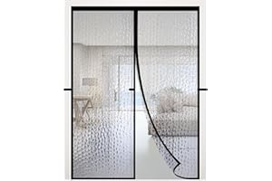 RELIANCER Magnetic Thermal Insulated Door Curtain 36"x80" Magnet Patio Door Cover Auto Closer Fits Doors Up to 34"x79" to Keep Warm in Winter Cool in Summer for Air Conditioner Heater Room Home Kitchen