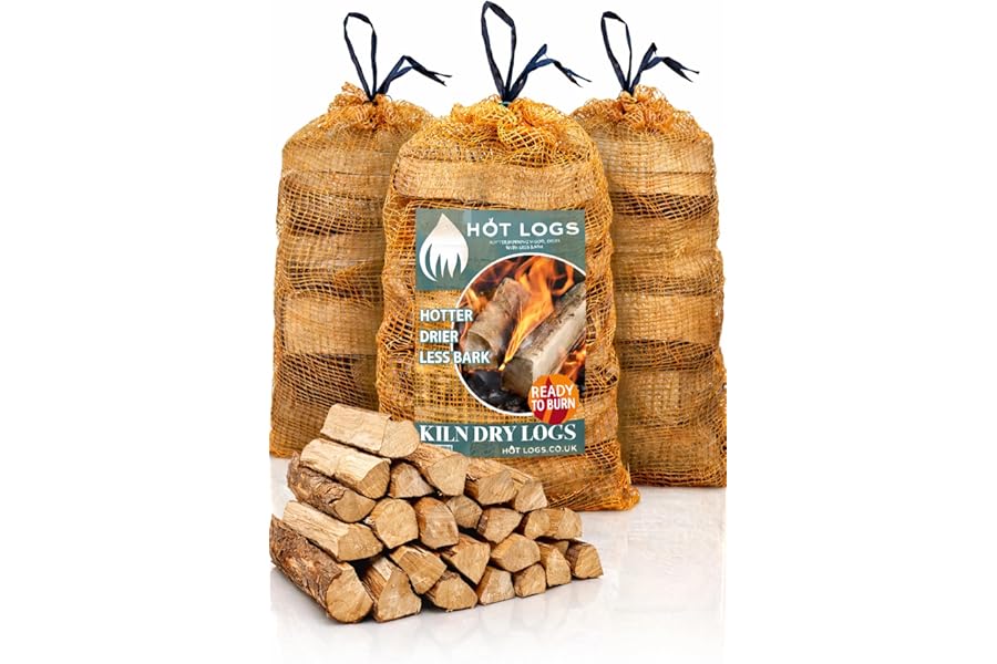 75L HARDWOOD Longer Burning Kiln Dried Logs 3 x 25L Nets, Ideal for Open fires, Fire Wood, Hot Wood Burning Stoves, BBQ's, Log Burners, Camping Fires, Fire Pits & Pizza Ovens (3 x 25L)