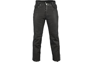 MDM Biker Cuir Cuir Nubuck Jeans Jeans Western Pantalon en Cuir de Moto Noir Jeans (30)