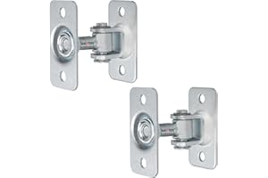 KOTARBAU® Set di 2 cinghie regolabili per porte M12 da avvitare, doppia base S235JR, in acciaio galvanizzato, zincato, cerniere per porta in argento, cerniera regolabile, cerniere per porta