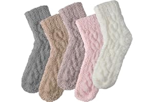 Suphigher Fluffy Socks Womens - Cosy Bed Socks for Women, Ladies Fuzzy Sock Womens Fluffy Sock 4-7 Winter Warm Home Sleeping