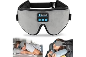 Joythink Sleep Headphones Sleep Mask Eye Mask 3D Deep Bluetooth for Sleeping Blackout Washable Music Eye Cover with Speaker Microphones Gray