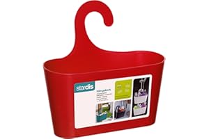 stardis Duschkorb mit Haken zum Einhängen Duschregal Badregal Bad Utensilo Hängeregal rot