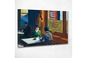 KUADER Chop Suey Edward Hopper Quadro Stampa su Tela Eho9 Alta qualità Certificata Fine Art Giclée, Fatto in Italia, 40x30 cm