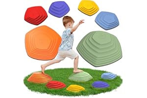 ‎FUN TRADING Balanciersteine für Kinder - fördert Gleichgewicht, Balance & Koordination - 6er Set für Indoor & Outdoor - tolles Bewegungsspiel & Motorikspielzeug - Stapelsteine - Flusssteine - Stepping Stones