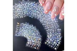 Lilbitty 30 Blatt Aurora-Nagelkunst-Aufkleber, selbstklebende 3D-Blumen-Nagelaufkleber, Aurora-Mond-Stern-Nagelaufkleber für Nagelkunst, Blatt-Herz-Nageldesign für DIY-Acrylnägel-Dekoration