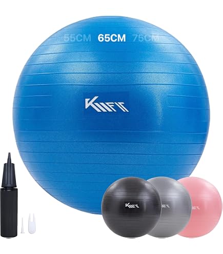 Ballon De Fitness Anti-Éclatement 75 Cm VirtuFit - Swiss Ball Avec Pompe - Noir