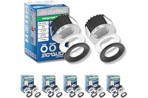 Sigmaled Lighting, 10 Mini Faretti a LED da Incasso 3W Dimmerabili per Esterno Interno IP54, LED SPOT Incasso Luce Naturale 4000K, 300 lm, Faretto 220V 230V, 3 Ghiere Bianca Cromata Nera (5 pack da 2)