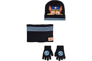 NICKELODEON UNIVERSE Pat Patrouille, Bonnet, Tour de Cou et Gants, Garçon