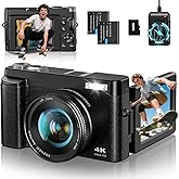 camkory 4k digital camera 48mp compact camera photo camera autofocus with 180  flip screen16x digital zoom compact camera camera with 32gb card2 batteries for beginners