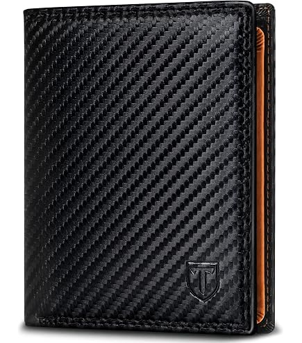 Porte-cartes Portefeuille Homme Mince - Fermeture Magnétique, Protection RFID, Fibre De Carbone, Noir - 8