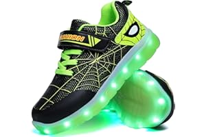 WDRHC LED Zapatos Verano Ligero Transpirable Impermeable Bajo 7 Colores USB Carga Luminosas Parpadeo Deporte de Zapatillas con Luces Los Mejores Regalos para Niños Niñas Cumpleaños de Navidad