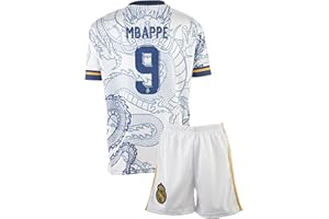 Mefstone Madrid Kinder Trikot, Mbappe, Bellingham, Kroos, Modric, Arda, Kommt mit Shorts, Trikot für Kinder,Limitierte Auflage Fußballfans (4-13 Jahre, 128-176)