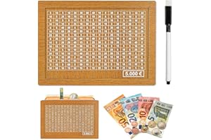 SIXSSSM Caja de Ahorros de Madera,Hucha con Contador,Hucha con Objetivo de Ahorro,Hucha Madera,Hucha de Monedas de Madera,Hucha Reutilizable con bolígrafo,Ayuda a los niños a Ahorrar el hábito (5000)