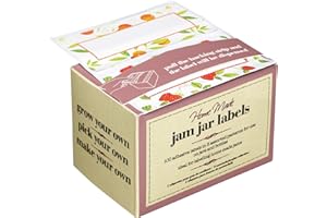 HOMEMADE KitchenCraft Jar Labels, Food Labels Stickers, Home Made Jam Labels, Fruit Designs, Pack of 100, White