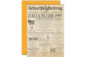 Stuff4 66. Geburtstagskarten für Männer Frauen - Zurück im Jahr 1959 Zeitung - 66 Alles Gute zum Geburtstag Jahrestag Hochzeitstag Karte Vintage Jahrgang Geboren 1959 A5 Glückwunschkarten