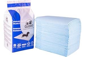 QUIBROPETS Empapadores Desechables para Perros 60x60 - Alfombrillas higiénicas para Entrenamiento de Mascotas - Atrayente de Micciones - 40 Unidades.