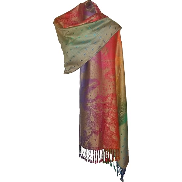 Étole Fine Femme Pashmina Et Soie - Motifs Fleurs, 68x176 Cm, Douce Et Chaude, Multi-Coloris - 2