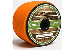 CORDAMARKET Goma Elástica, Cordón Elástico Resistente para Toldos Náutica Camping y Exteriores, Naranja Flúor, 10 mm × 25 m