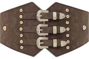 WHIPPY Women Corset Waist Belt Tied Waspie Belt Vintage Wide Leather Belt Elastic Waist Band for Dress Coat Shirt Cosplay Costume