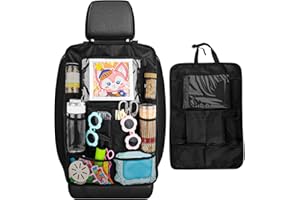 KUOFANY Car Backrest Protection Support Multi Pocket Organiser, Car Seat Organiser, Car Back Seat Protection, Easy Care Oxford Cloth, Organiser and Car Back Seat Organiser, Waterproof