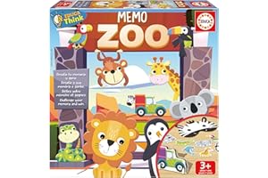 Educa - Juego de Mesa Educativo de clasificación y Memoria | Memo Zoo. 3 dinámicas distinas Donde los niños y niñas mejorarán la clasificación, observación y Memoria. A Partir de 4 años (19975)