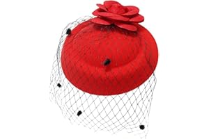 Ro Rox Chapeau Ruby de Rose Filet Vintage Retro 1940 1950 Fascinator Party Mariage